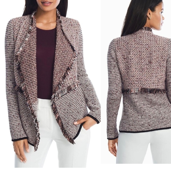 White House Black Market Jackets & Blazers - WHBM multicolor double fringe sweater/jacket